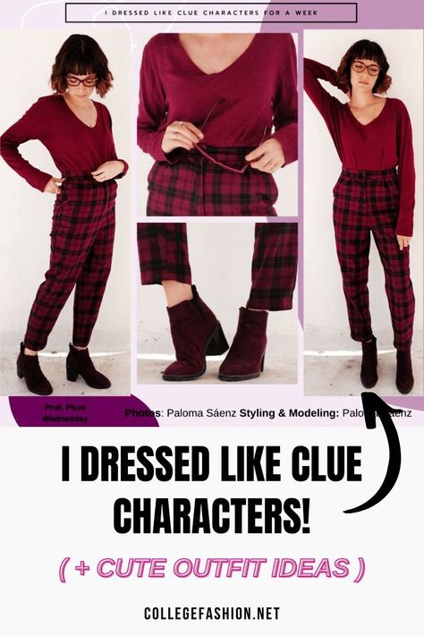 I dressed like a Clue character and came up with some amazing outfit ideas! Check out these super cute outfit ideas with fashion inspiration from Clue characters! Clue Characters, Clue Costume, Characters Costumes, White Oxford Shirt, Cute Outfit Ideas, Fashion Inspiration Board, Oxford White, Womens Fashion Inspiration, Street Style Trends