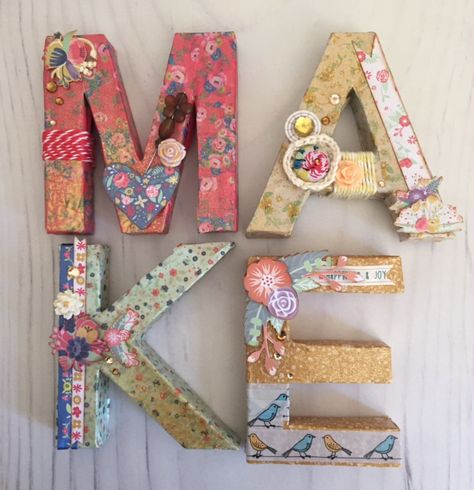 FullSizeRender 2 Large Cardboard Letters, Diy Monogram Letters, Decoupage Letters, Paddling Pool, Cardboard Letters, Paper Mache Letters, Decoupage Wood, Letter Decor, Decoupage Diy