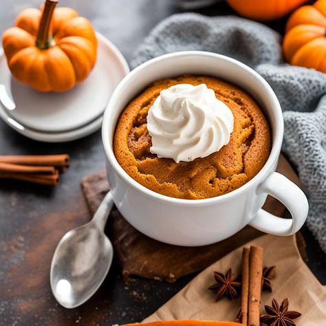 Enjoy a keto-friendly Pumpkin Spice Mug Cake ready in minutes! A perfect single-serving dessert with classic fall flavors, all under 10 minutes. Low Carb Pumpkin Mug Cake, Keto Pumpkin Mug Cake, Mug Snacks, Pumpkin Spice Mug Cake, Spice Mug Cake, Pumpkin Mug Cake, Low Carb Desserts Easy, Single Serve Desserts, Keto Pumpkin