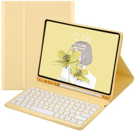 Cover For Ipad, Keyboard Case, Keyboard Cover, New Ipad, Pencil Holder, Keyboard, Ipad, Key, Yellow