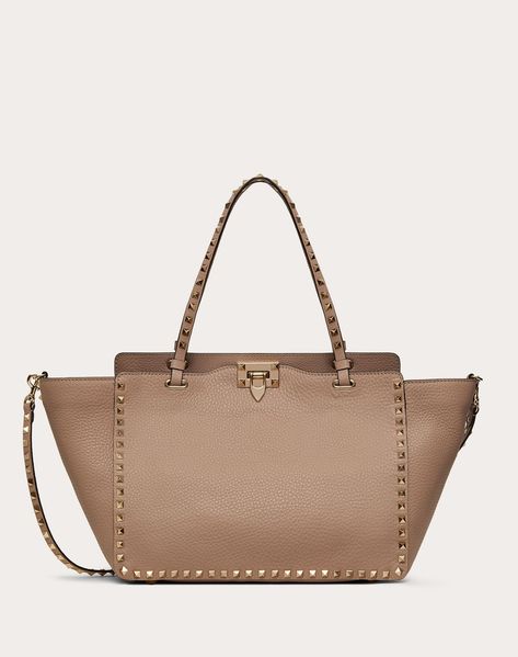 Medium Rockstud Grainy Calfskin Bag Valentino Rockstud Bag, Valentino Bag, Valentino Handbags, Designer Totes, Saddle Brown, Fashion Heels, Italian Fashion Designers, Valentino Bags, Womens Tote