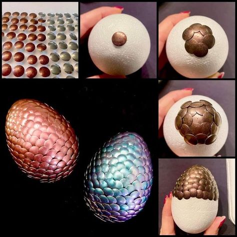 Dragon Egg Diy, Dragon Egg Craft, Dnd Diy, Dnd Crafts, Fantasy Craft, Dragon Eggs, Anniversaire Harry Potter, Dragon Crafts, Stones Art