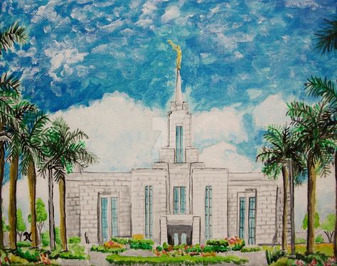 "Cebu City Philippines LDS Temple" original painting by Bekalyn Craig.  Prints available at https://www.etsy.com/listing/253431017/cebu-city-philippines-lds-temple-digital?ga_order=most_relevant&ga_search_type=all&ga_view_type=gallery&ga_search_query=Cebu%20City%20Temple%20Painting&ref=sr_gallery_1 and http://www.artpal.com/index.aspx?s=cebu%20city%20lds%20temple&f_ss=1&i=52384-30. Cebu Temple Lds, Temple Of Leah Cebu, Lds Temple Drawing, Lds Temple Wallpaper Aesthetic, Abu Simbel Temple, Temple Marriage, Lds Temple Pictures, Tegucigalpa, Mormon Temples