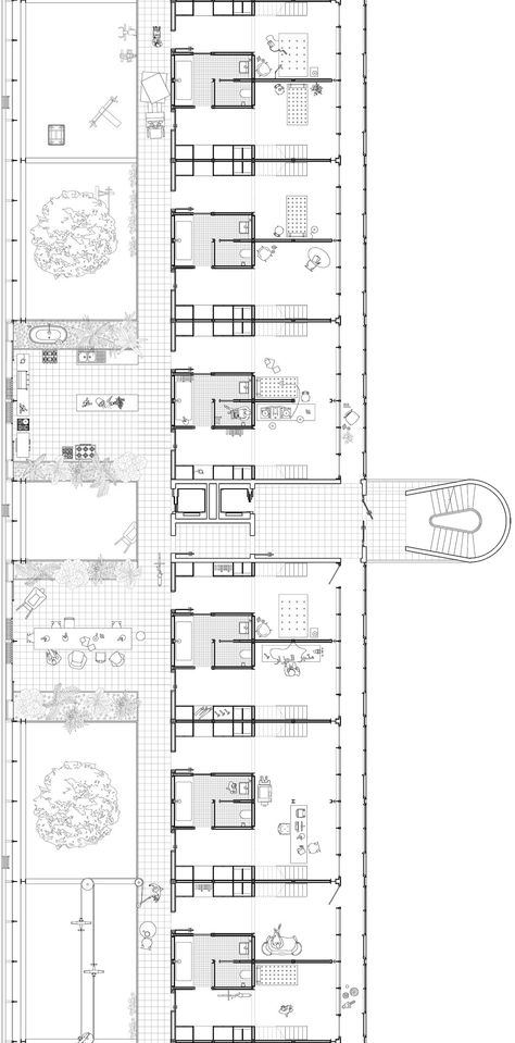 Architectural Wallpaper, Typology Architecture, Internal Anatomy, Social Housing Architecture, Studio Floor Plans, Co Housing, Collective Housing, Plans Architecture, Hotel Plan