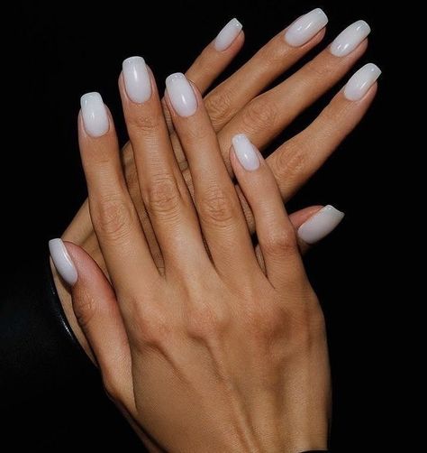 Classy Short Nails, Short Summer Nails, Milky White Nails, Milky Nails, Squoval Nails, Subtle Nails, Casual Nails, Nails Only, Classy Nails