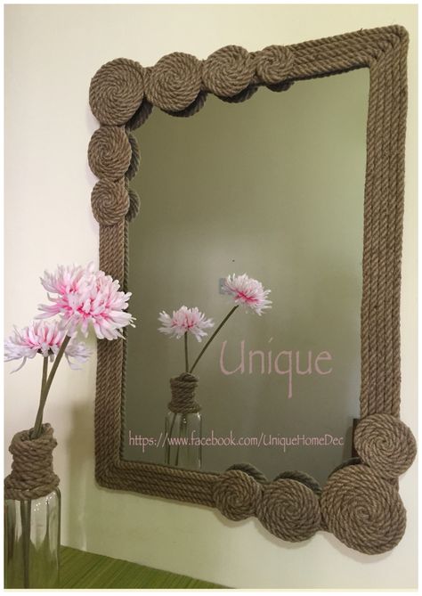 Ayna Susleme, Mirror Makeover Diy, Boho Wall Decor Bedroom, Creative Snapchats, Native Decor, Diy Resin Phone Case, Twine Crafts, Boho Mirror, Macrame Mirror