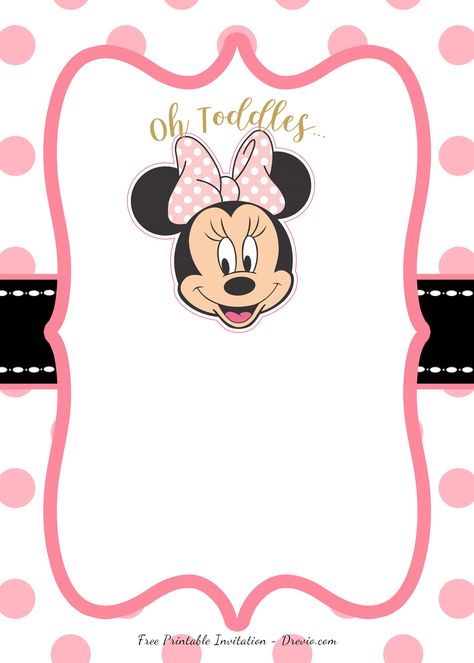 FREE Pink Minnie Mouse Birthday Party DIY Printable Invitation | FREE Invitation Templates - Drevio Pink Minnie Mouse Birthday Party, Minnie Mouse Printables, Minnie Mouse Invitation, Mickey Mouse Birthday Invitations, Mouse Images, Minnie Mouse Birthday Invitations, 1st Birthday Invitation Template, Birthday Party Diy, Birthday Tag