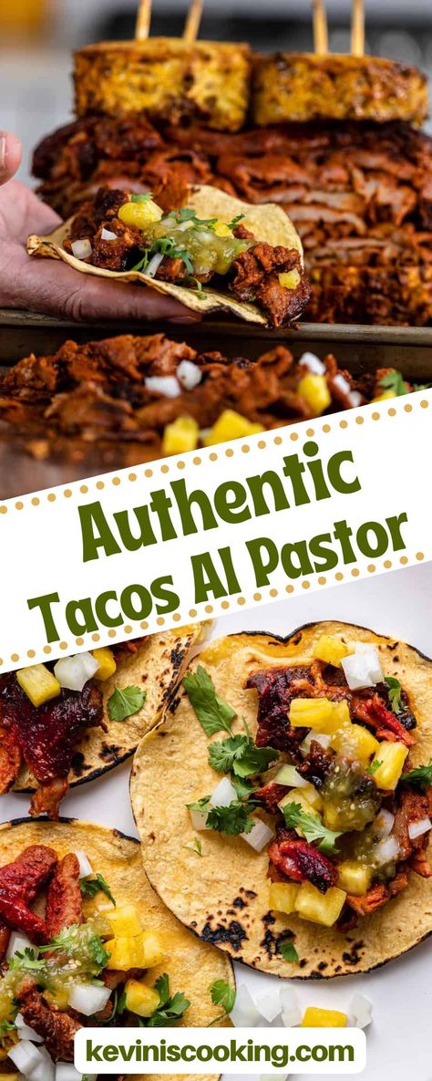 This tangy and spicy Authentic Tacos Al PastorRecipe captures restaurant-style flair and flavor. It’s prepared, served, and seared with classic Mexican ingredients for an authentic taste and a crisp, tender texture. My tacos al pastor recipe contains Mexican oregano, epazote, and achiote paste for a truly authentic flavor. These ingredients are optional, but they add a beautiful depth that you won’t want to miss! They can be found in any Mexican supermarket. Al Pastor Recipe, Achiote Paste, Tacos Al Pastor Recipe, Authentic Tacos, Mexican Ingredients, Taco Recipes Mexican, Chile Relleno Recipe, Caramelized Pineapple, Mexican Oregano