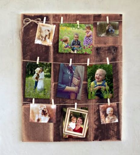 String Photos, Diy Poster Frame, Cadre Photo Diy, Barnwood Wall Art, Farmhouse Style Frames, Pictures On String, Barn Wood Picture Frames, Collage Des Photos, Collage Foto