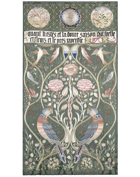 ‘Spring and Summer’ panel, design and probably embroidered by May Morris. c. 1895–1900 May Morris, Summer Arts And Crafts, Arts And Crafts For Adults, Arts And Crafts For Teens, John Everett Millais, Arts And Crafts House, Fun Arts And Crafts, Easy Arts And Crafts, Art And Craft Videos