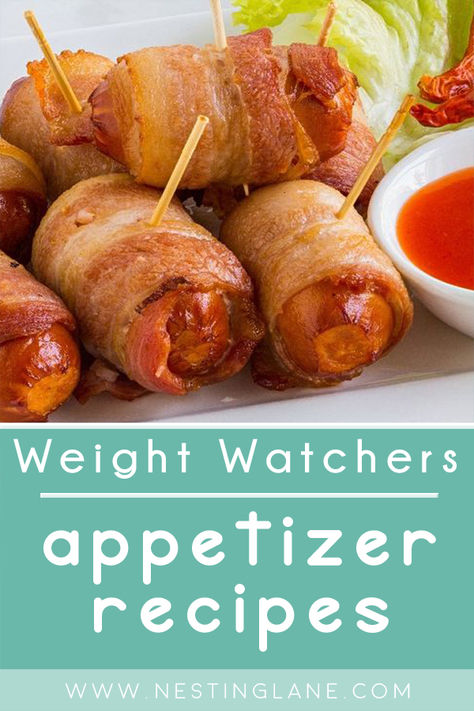 Weight Watchers Appetizers graphic. Weight Watcher Game Day Snacks, Party Food On Sticks, Cookout Appetizers, Low Point Snacks, Ww Appetizers, Weight Watchers Appetizers, Light Foods, Recipes For Parties, Weight Watchers Food Points