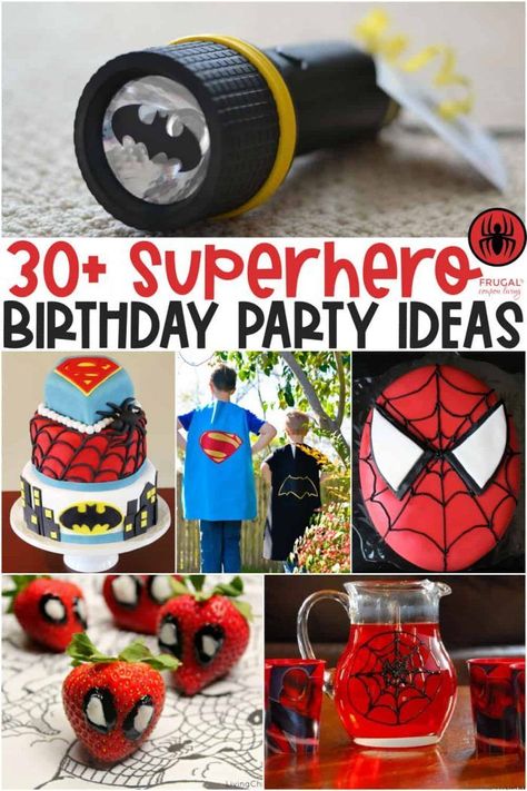 Host a superhero-themed party that is sure to be a hit without a ton of time, money, or effort. Enjoy the best DIY superhero party ideas, recipes, décor, & games to make party planning easy-peasy Fun superhero party ideas including marvel, avengers and more. Characters include Spiderman, thor, hulk, captain America, and more. These are low-cost party ideas for boys and girls to perfect a superhero birthday party. Superhero cakes, party food, decor, and fun superhero party games. Diy Superhero Party, Diy Superhero Birthday Party, Superhero Birthday Decorations, Superhero Party Ideas, Superhero Party Decorations, Diy Superhero, Superhero Birthday Invitations, Superhero Theme Party, Spiderman Party