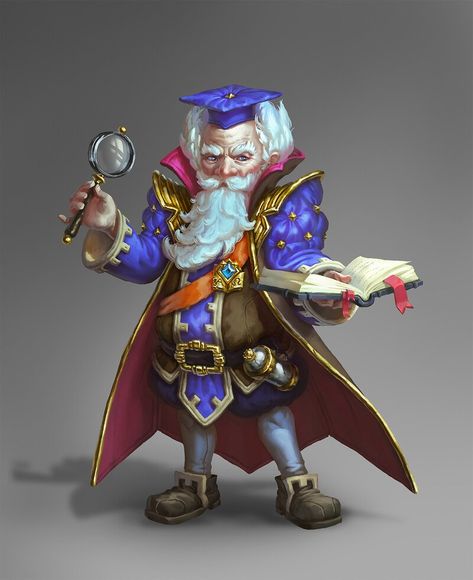 ArtStation - Court Librarian, Anna Shulgina Dnd Halfling, Gnome Dnd, Dnd Stories, Fantasy Heroes, Fantasy Role Playing, Fantasy Races, Fantasy City, Dungeons And Dragons Characters, Dnd Art