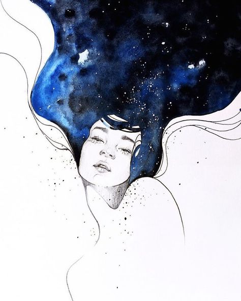 Ethereal Watercolor Paintings Beautifully Capture Our Interconnected World - My Modern Met Space Watercolor, Draw Realistic, Hur Man Målar, Watercolor Paintings Easy, Arte Inspo, Easy Watercolor, Watercolor Inspiration, Art And Illustration, Her Eyes