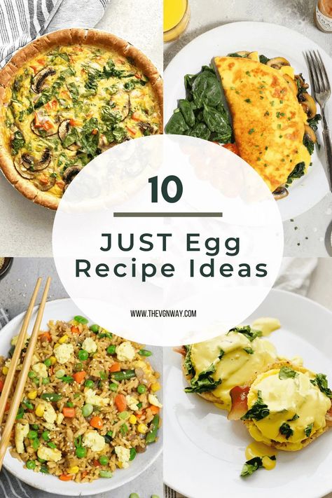 Just Egg Recipes, Egg Recipe Ideas, Quick Egg Recipes, Just Egg, Eggs Dinner, Egg Substitute, Full Recipes, Breakfast And Brunch, Vegan Raw