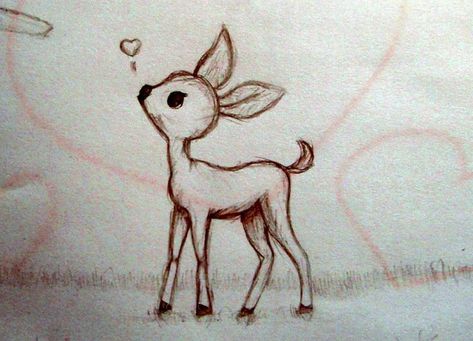 cute deer by ~Seara96 on deviantART | Cartoon Cool | Pinterest Deer Drawing Easy, Baby Deer Tattoo, Deer Sketch, Deer Cartoon, Deer Drawing, Baby Animal Drawings, Animal Sketches, Baby Deer, Cute Animal Drawings