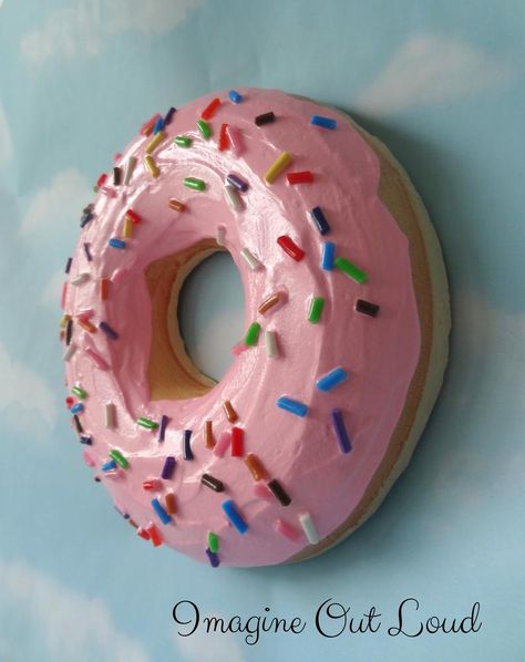 GIANT Faux Donut Fake Glazed Doughnut Pink Frosting with | Etsy Donut Furniture, Donut Lamp, Faux Desserts, 3d Wall Art Sculpture, Glazed Doughnut, Diner Aesthetic, Candy Room, Donut Art, Fake Food Props