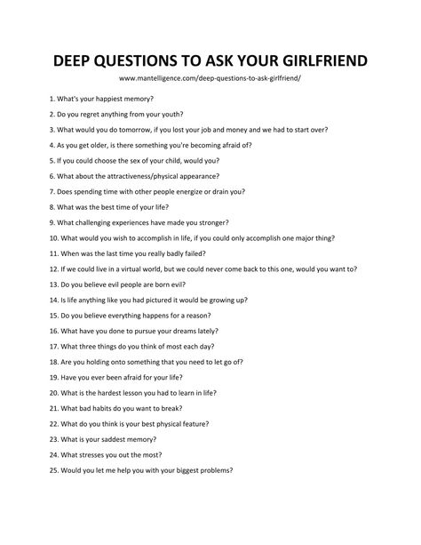 List of Deep Questions To Ask Your Girlfriend Pick A Number Questions, Questions To Ask Girlfriend, Personal Questions To Ask, Girlfriend Quiz, Girlfriend Questions, Questions To Ask Your Girlfriend, Questions To Ask A Girl, Clever Pick Up Lines, Boyfriend Questions