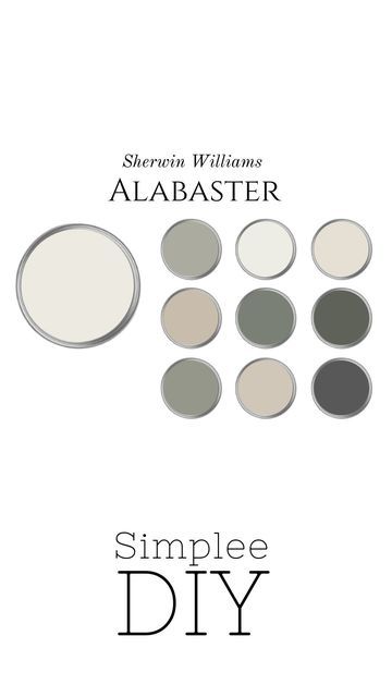 Loralee AhMu on Instagram: "DETAILS👇🏼  Let me help you take the guesswork out of choosing paint colors.   Introducing Simplee DIY’s latest Whole House Paint Palette, showcasing the timeless and beloved neutral, ALABASTER by Sherwin Williams!  This professionally curated guide pairs Alabaster with a selection of coordinating shades, ensuring your entire home feels harmonious and well-designed.   It’s like having a personal designer at your fingertips, giving you the confidence to transform your space with ease.   Whether you’re refreshing a single room or updating your entire home, this palette will help you achieve a stunning, cohesive look that feels both modern and timeless.  What’s included: ▪️A detailed 30+ paint palette guide ▪️10 expertly curated paint colors ▪️Detailed color descr Alabaster Coordinating Colors, Alabaster Color Palette, Alabaster Sherwin Williams, Whole House Paint Palette, House Paint Palette, Taupe Color Palettes, Soft Chamois, Warm Neutral Paint Colors, Boston House