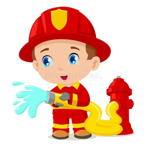 Fireman Kids, Firefighter Images, Firefighter Clipart, Firefighter Pictures, Animal Drawing, Cartoon Illustration, Graphic Image, Drawing Art, Diy Scrapbook