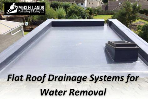 Guide To Flat Roof Drainage Systems For Disposing Of Roof Runoff Roof Drainage Ideas, Flat Roof Drainage, Fibreglass Flat Roof, Roof Drainage, Flat Roof Systems, Drainage Ideas, System Design, Best Flats, Roofing Systems