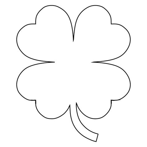 Shamrock Patterns Free Printable, Shamrock Outline, Shamrock Template Free Printables, Four Leaf Clover Coloring Pages, Four Leaf Clover Template, Shamrock Stencil Printable, Clover Printable Templates, Four Leaf Clover Silhouette, Shamrock Printable