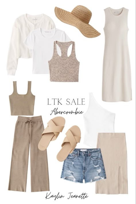 The best neutral outfits to buy during the Like to Know it Spring Sale. Im obsessed with all the neutral tops and the tan maxi dress. Neutral Outfit Ideas Summer, Neutral Clothes, Summer Outfit Guide, Neutral Spring Outfit, Neutral Summer Outfits, Summer Work Wardrobe, Minimalist Fashion Summer, Ibiza Outfits, Dressy Casual Outfits