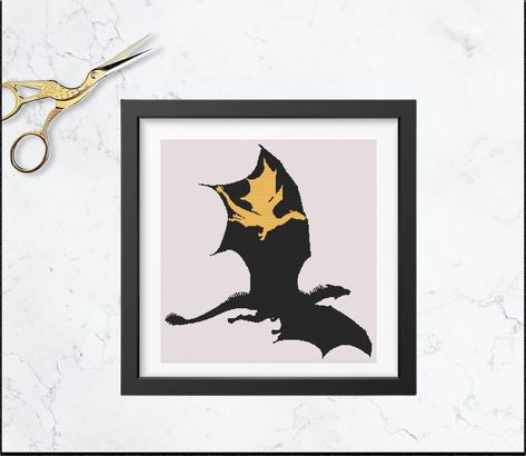 Dragon Cross Stitch Pattern. Tairn & Andarna. Fantasy Book - Etsy Tairn Andarna Fanart, Fourth Wing Cross Stitch, Dragon Cross Stitch Patterns, Iron Flame, Large Dragon, Dragon Silhouette, Dragon Cross Stitch, Fantasy Cross Stitch, Cross Stitch Tree