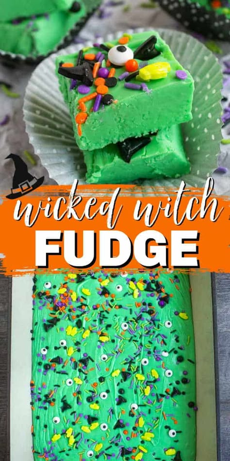 Vampire Fudge Recipe, Easy Halloween Fudge, Witch Themed Desserts, Homemade Halloween Treats Desserts, Vampire Fudge, Halloween Fudge Recipes, Fall Fudge Recipes, Halloween Bake Sale Ideas, Fudge Halloween