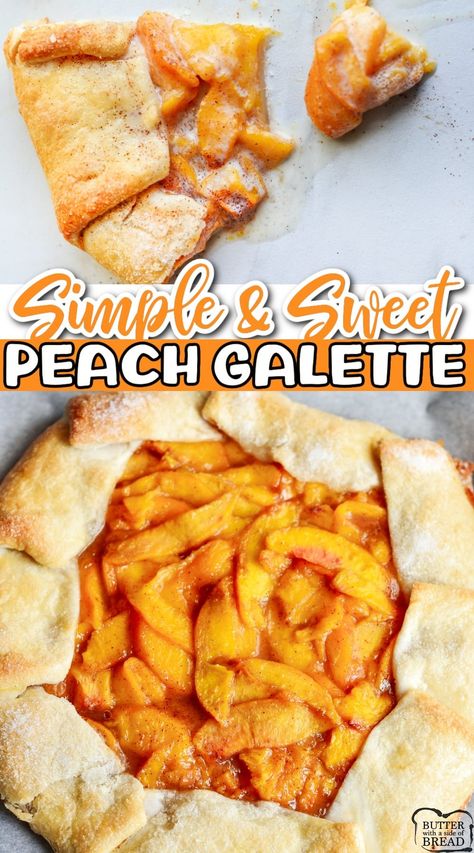 Simple Pie Crust Recipe, Simple Pie Crust, Peach Galette Recipe, Galette Recipes, Fruit Galette, Easy Pastry, Simple Pie, Breakfast Dessert Recipes, Peach Galette