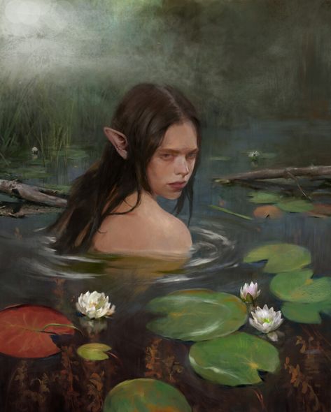 ArtStation - water nymph Water Nymph, Fairy Photoshoot, Water Fairy, Water Nymphs, Girl In Water, Real Mermaids, Photography Themes, My Fantasy World, Mermaid Life