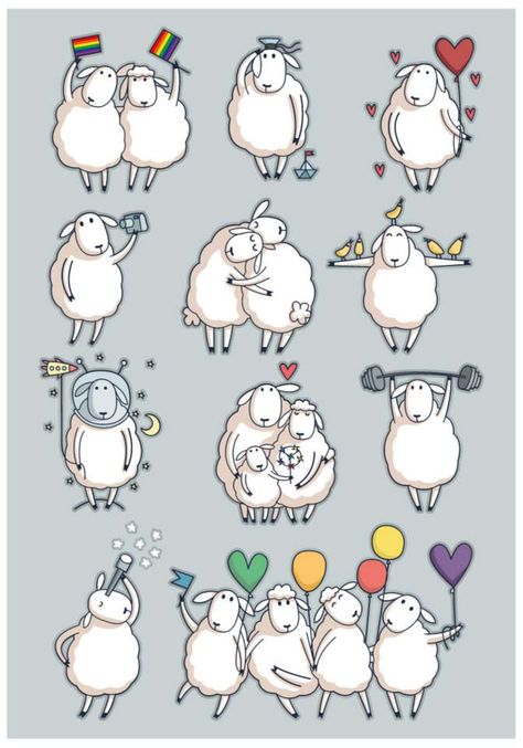 Sheep Images, Sheep Drawing, Sheep Cartoon, Sheep Illustration, Cartoon Sheep, Petit Tattoo, Funny Sheep, Sheep Crafts, Sheep Art