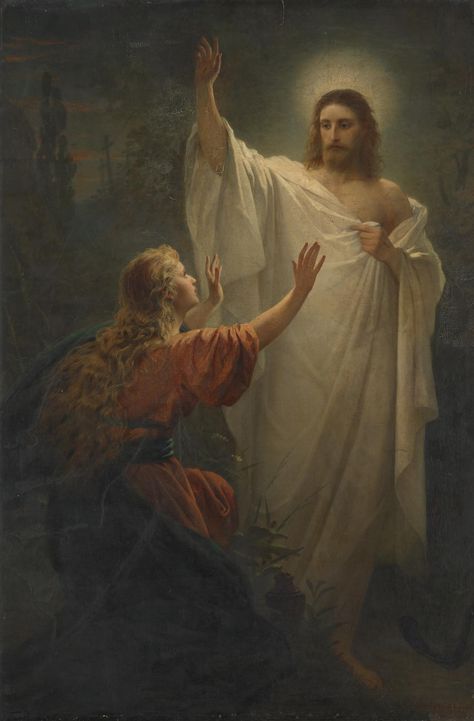 Easter morning | Bernhard PLOCKHORST | NGV Rosary Mysteries, Catholic Artwork, Catholic Pictures, Jesus Christ Painting, Jesus Praying, Easter Morning, Jesus Christ Art, Catholic Images, Christ The King