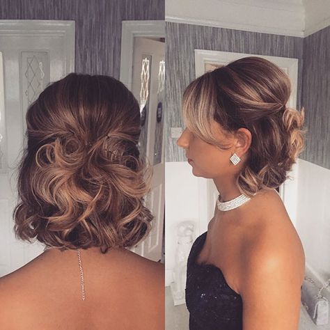 Wedding Hairstyles For Short Hair, Mother Of The Groom Hairstyles, Mother Of The Bride Hair, Short Homecoming Hair, Bridesmaid Hair Half Up, Fall Hair Color For Brunettes, Hairstyles For Medium Length Hair Easy, Updos For Medium Length Hair, Homecoming Hair Down