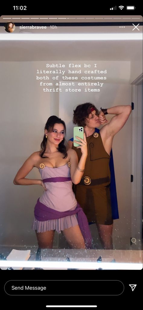 Women’s Halloween Costumes Brunette, Couples Costumes Hercules And Meg, Emrata Halloween Costume, Couple Costumes Redhead, Height Difference Couple Costumes, Winx Couple Costume, Cute Couple Halloween Costumes Brunette, Hot Costume Ideas For Couples, Casual Couple Costumes