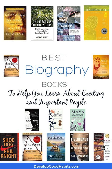 Biographies are a great way to learn about important and influential people, to help inspire your life. This post features some of the best biography books you can read to learn, grow and get inspired from reading #biographies #biography Best Biography Books, Non Fiction Books Worth Reading Nonfiction, Best Biographies To Read, Best Autobiographies To Read, Autobiographies To Read, Biographies To Read, Historical Biographies, Best Autobiographies, Best Non Fiction Books