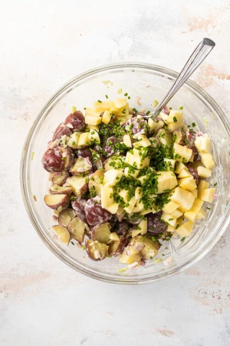 Baby Red Potato Salad with Apples Red Potatoes Salad, Summer Potato Salad, Potato Salad With Apples, Potatoes Salad, Salad With Apples, Red Potato Salad, Red Potato, Baby Red Potatoes, Baby Red