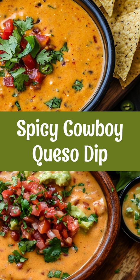 As I stirred the spicy queso, laughter filled the kitchen. My partner and kids gathered around, eager to dip tortilla chips. The warmth of the melted cheese mirrored the joy of our family moment, making that week unforgettable. Spicy Cowboy Queso Dip, Chilli Dip Cream Cheese, Cowboy Queso Dip Crockpot, Cowboy Queso Dip, Chorizo Queso Dip, Cowboy Queso, Spicy Queso Dip, Queso Dip Crockpot, Spicy Queso