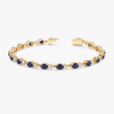 Diamond Tennis, 14K Solid Gold, Gift For Wife, Heirloom Jewelry, 18K Solid Gold, Eternity Bracelet, Oval Blue Sapphire, September Birthstone, Statement Jewelry, Gift For Her Garland Design, Gold Tennis Bracelet, Diamond Tennis Bracelet, Blue Sapphire Diamond, Wedding Jewelry Bracelets, Initial Jewelry, Diamond Carat, September Birthstone, Tennis Bracelet Diamond