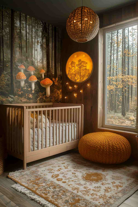 40 Enchanted Gender Neutral Nursery Ideas for a Magical Space Hygge Nursery, Hippie Nursery, Gender Neutral Nursery Ideas, Forest Nursery Theme, Gender Neutral Nursery Colors, Enchanted Forest Nursery, Neutral Nursery Ideas, Nature Themed Nursery, Magical Nursery