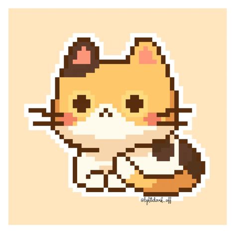 Calico Cat Pixel Art, Cat Pixel Art, Pixel Cat, Hama Art, Paper Cactus, Cat Game, Pixel Drawing, Mac Wallpaper, Kitty Games