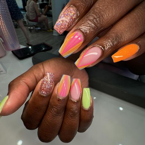 “Rainbow sherbet 🌈” Dipping powder Mefium coffin shaped Designed with gel . . #nails #nailsofinstagram #nailart #nails💅 #nailinspo #nailsdesign #nailsart #nailpolish #nailswag #nailaddict #nailsbyphiana #stylishnails #trendynails #nailsnailsnails #nailsdesign #nailsinspo#dippowdernails #acrylicnails Rainbow Sherbet, Trendy Nails, Shape Design, Swag Nails, Stylish Nails, Nail Inspo, Gel Nails, Acrylic Nails, Nail Designs