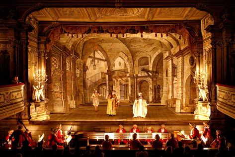 Art & Music in the Baroque Period - Quantum Theatre Scenography Theatre, Theatrical Scenery, Restaurant Exterior Design, Visual Advertising, Theatre Performance, Restaurant Exterior, Theatre Scene, Early Music, Cesky Krumlov