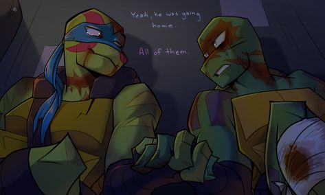 Tmnt Evil Leo, Rottmnt Donnie Battle Shell, Rise Donnie And Leo, Rottmnt X Tmnt 2012, Leo And Donnie Rottmnt, Usagi Rottmnt, Leo And Donnie, Tmnt 2012 Fanart, Rottmnt Au