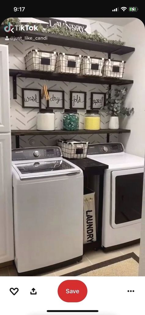 #laundryroomdecor #diy #laundryroomideas Laundy Room, Laundry Nook, Laundry Room Ideas Small Space, Small Laundry Room Makeover, Pantry Laundry Room, Stylish Laundry Room, Laundry Room Wallpaper, Laundry Room Closet, Laundry Room Renovation