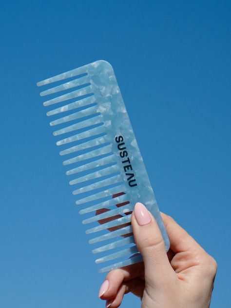 Wide Tooth Comb Aesthetic, Comb Aesthetic, Tooth Design, Moon Dust, Wide Tooth Comb, Coarse Hair, Hair Detangler, Shower Routine, Crystal Blue