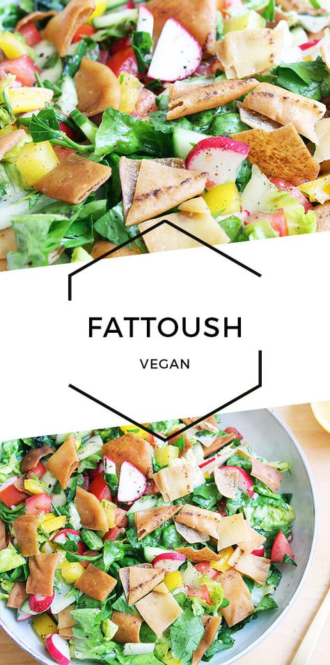 Fattoush – Lebanese Salad Lebanese Salad, Fattoush Salad, Best Salad Recipes, Piece Of Bread, Fried Onions, Cheap Meals, Desert Recipes, Salad Ingredients, Salad Recipes