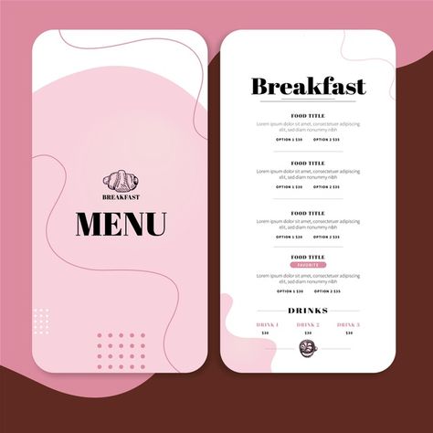 Minimal Logo Design Inspiration, Menu Design Inspiration, Breakfast Restaurant, Cafe Menu Design, Menu Card Design, Menue Design, Restaurant Poster, Restaurant Menu Template, Breakfast Restaurants