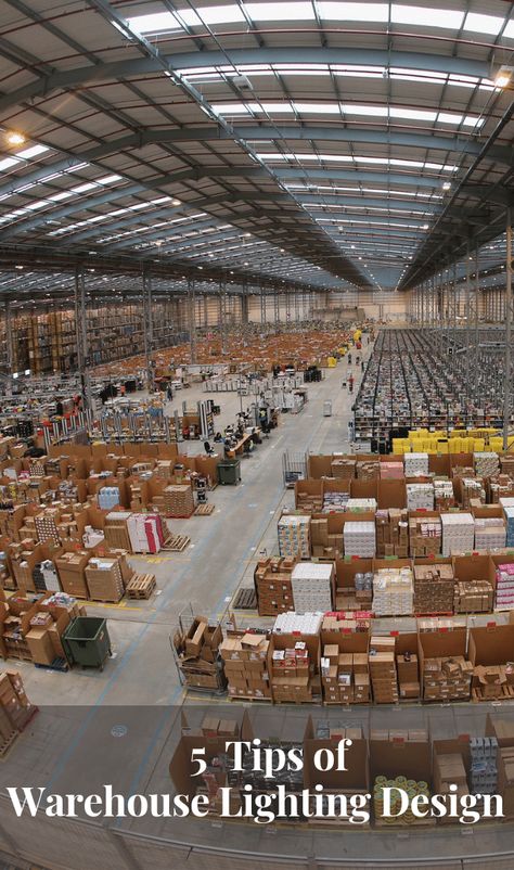 Warehouse Lighting Industrial, Modern Warehouse Design, Warehouse Organization, Clothing Warehouse, Warehouse Business, Industrial Led Lighting, Warehouse Lighting, Office Room Design, Modern Warehouse