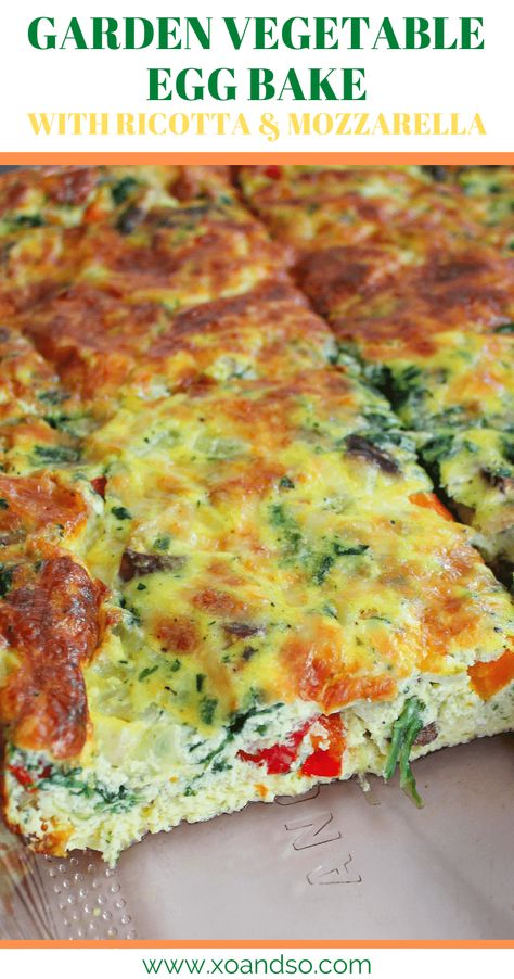 Vegetable Egg Bake, Peppers Onions Mushrooms, Carrots And Spinach, Veggie Egg Bake, Egg Bake Casserole, Farm Harvest, Baked Eggs Recipe, Packed Breakfast, Veggie Sausage